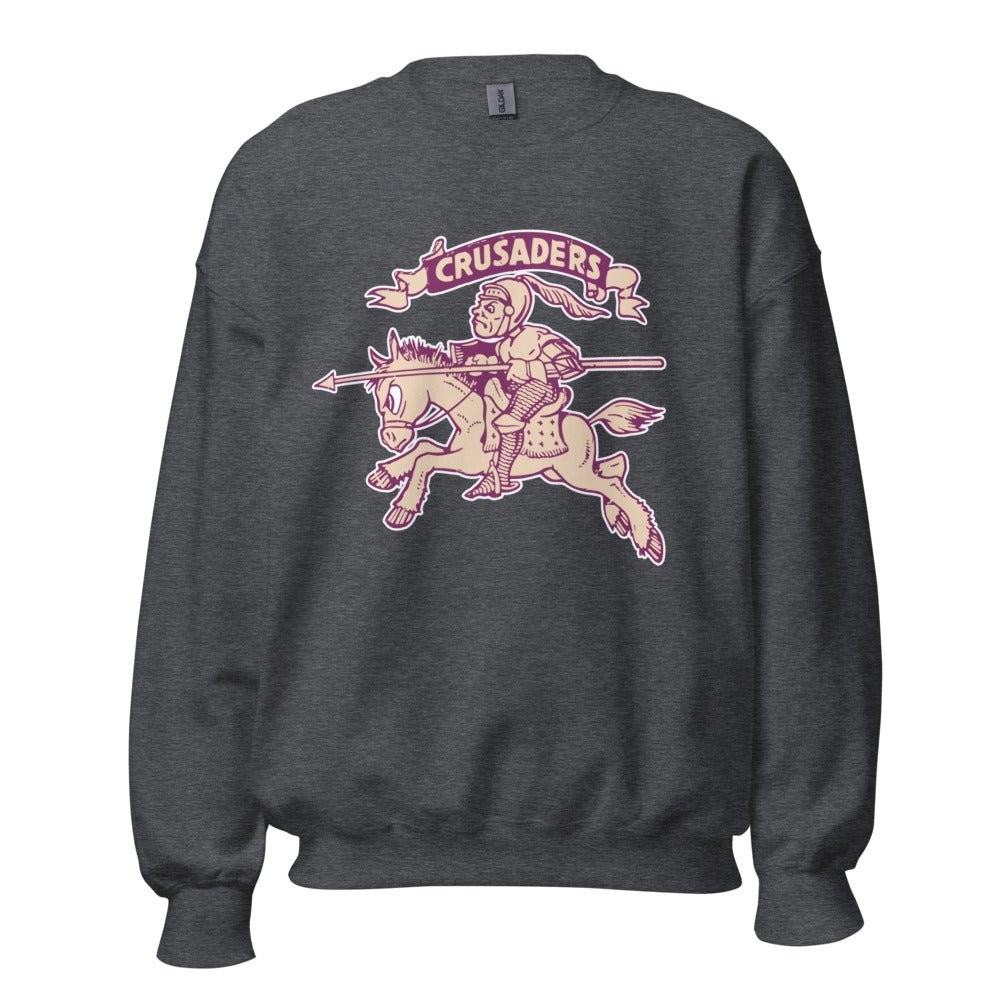 Vintage Holy Cross Mascot Crew Neck Sweatshirt - 1940s Crusaders Art Sweatshirt - Rivalry Week