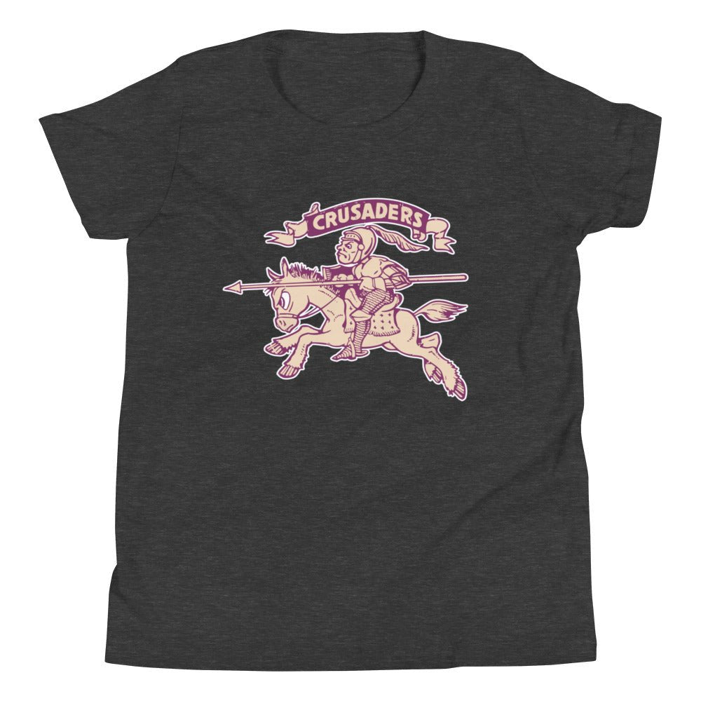 Vintage Holy Cross Mascot Kids Youth Shirt - 1940s Crusaders Art Youth Staple Tee - Rivalry Week