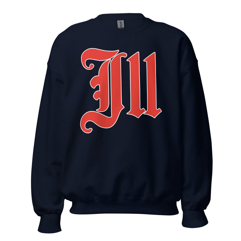 Vintage Illinois Crew Neck Sweatshirt - 1940s Ill Illinis Art Sweatshirt - Rivalry Week