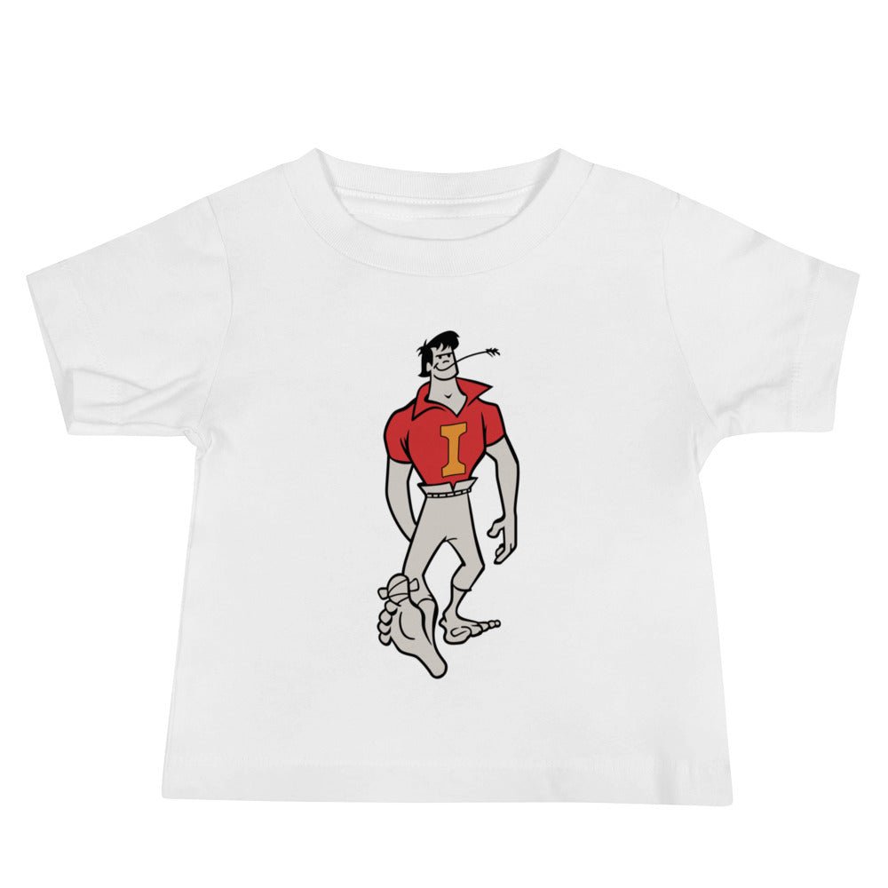 Vintage Indiana Mascot Baby T Shirt - 1960s Barefoot Hoosier Art Baby Staple Tee - rivalryweek