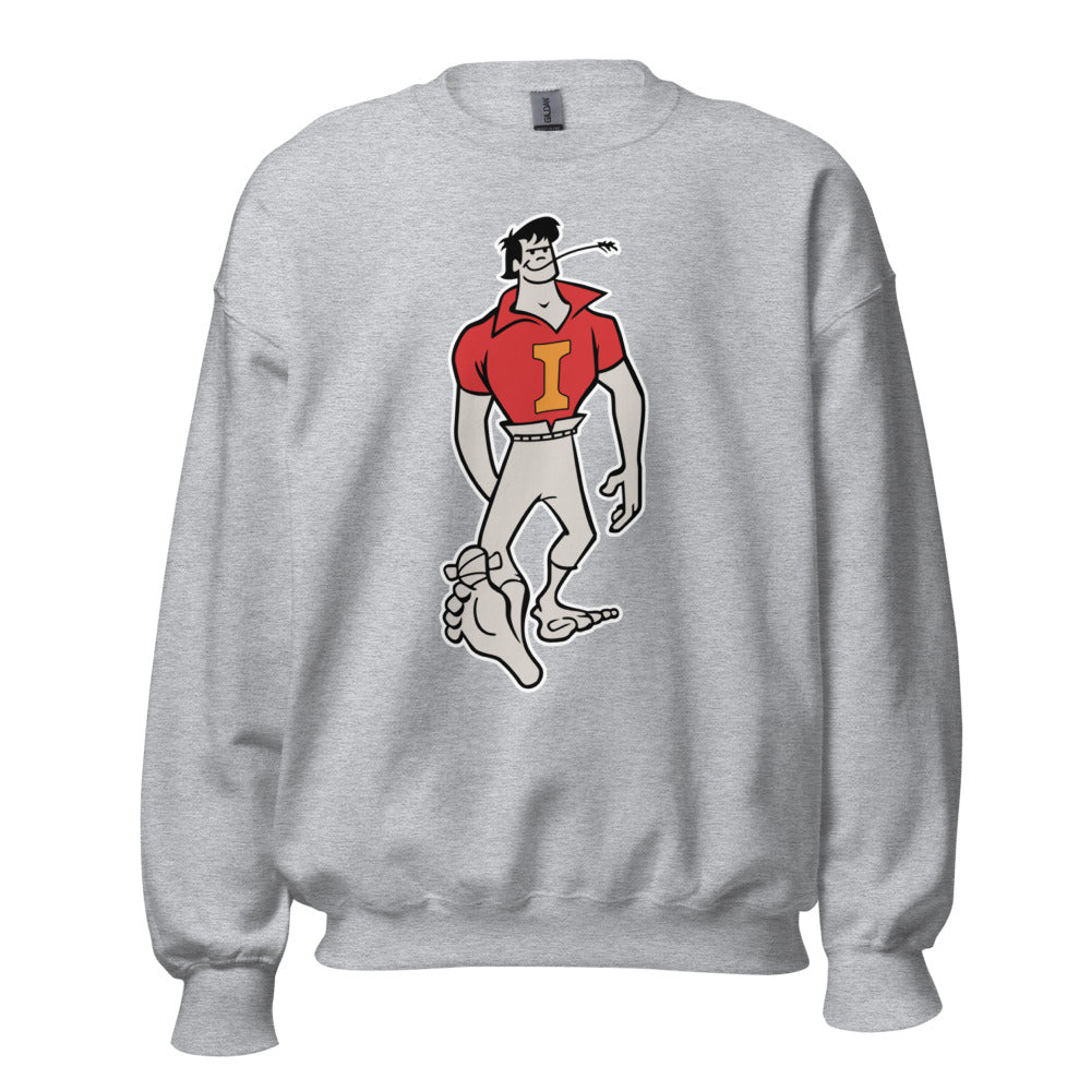 Vintage Indiana Mascot Crew Neck Sweatshirt - 1960s Barefoot Hoosier Art Sweatshirt - rivalryweek