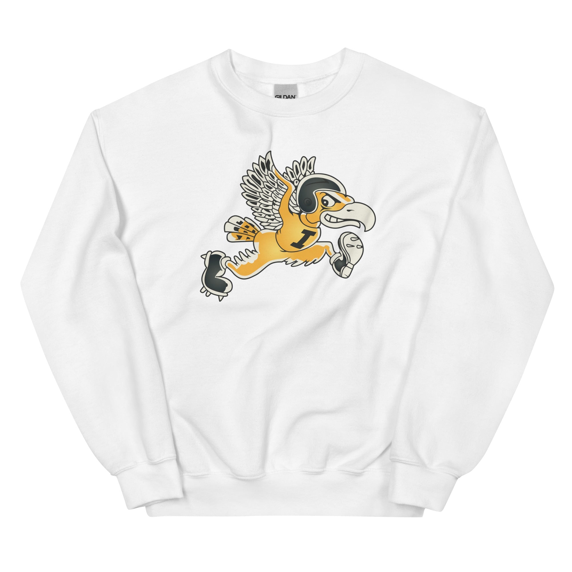 Vintage Iowa Crew Neck Sweatshirt - 1948 Hawkey Art Sweatshirt - rivalryweek