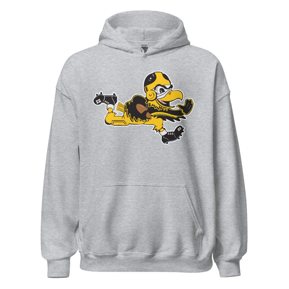 Vintage Iowa Football Hawkeye Hoodie - 1945 Iowa Stiff Arm Art Hoodie - rivalryweek