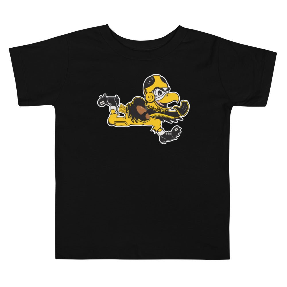 Vintage Iowa Football Hawkeye Toddler T Shirt - 1945 Iowa Stiff Arm Art Toddler Staple Tee - rivalryweek