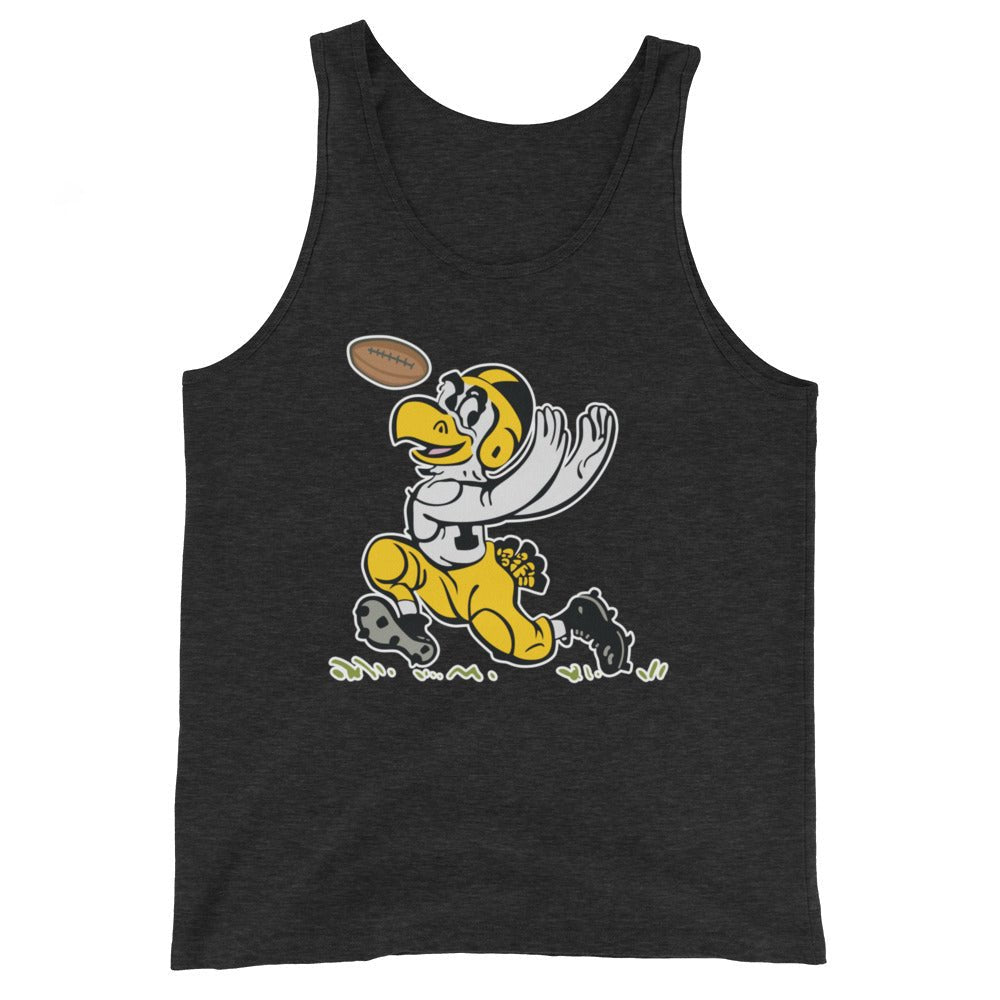 Vintage Iowa Football Men's Tank Top - 1955 Hawkeye with Hands Art Mens Tank Top - rivalryweek