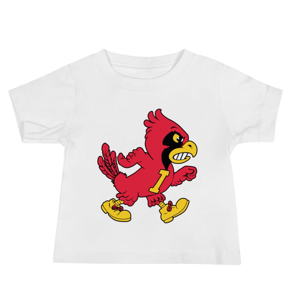 Vintage Iowa State Baby T Shirt - 1940s Marching Cardinal Art Baby Staple Tee - Rivalry Week