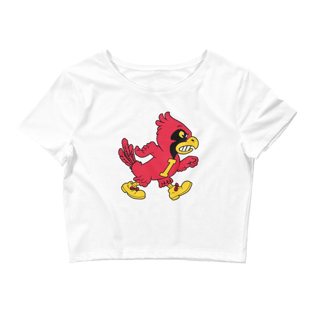 Vintage Iowa State Crop Top - 1940s Marching Cardinal Art Crop Top - Rivalry Week