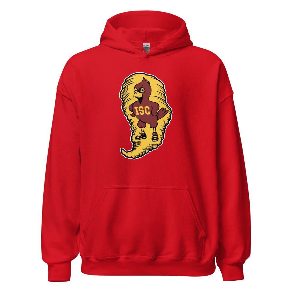 Vintage Iowa State Hoodie - 1940s Iowa State Cardinal Mascot Art Hoodie - rivalryweek