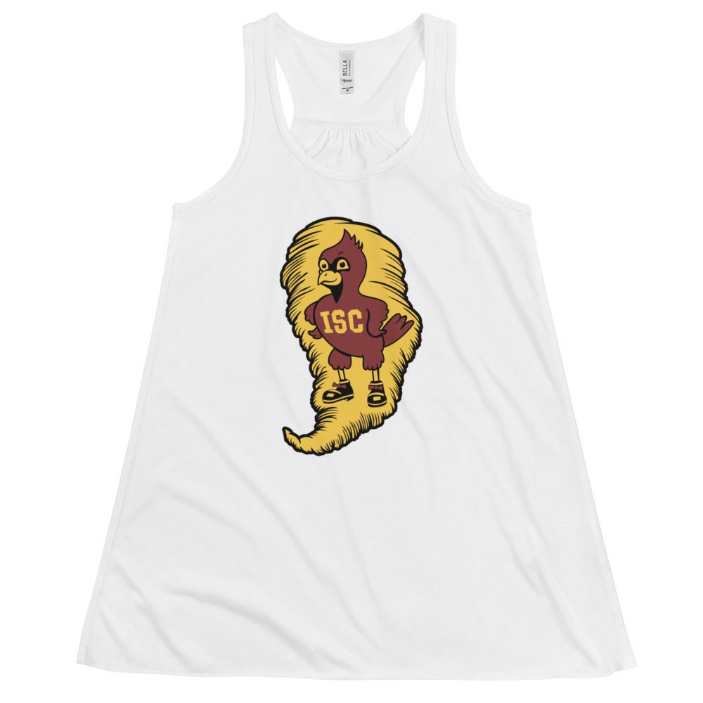 Vintage Iowa State Women's Flowy Tank Top - 1940s Iowa State Cardinal Mascot Art W Tank Top - rivalryweek