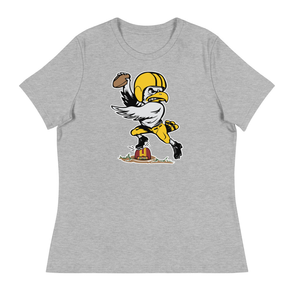 Vintage Iowa vs Minnesota Football Rivalry Women's Relaxed Shirt - 1946 Hawkeye Gopher Stomp Art W Relaxed T Shirt - rivalryweek