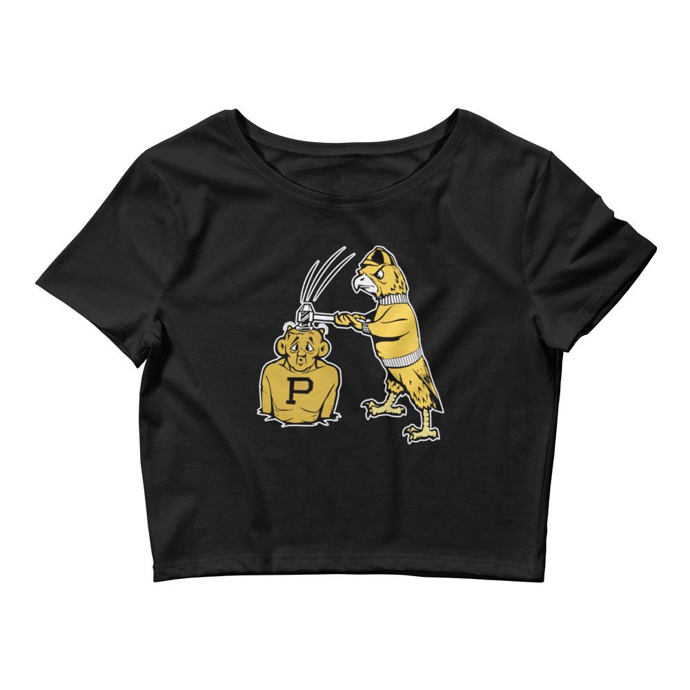 Vintage Iowa vs Purdue Rivalry Crop Top - 1950s Hawkeye Hammer Mascot Art Crop Top - rivalryweek