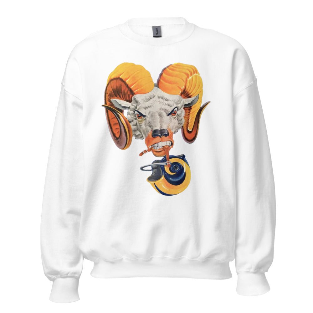 Vintage LA Rams Crew Neck Sweatshirt - 1960 Ram Head Art Sweatshirt - Rivalry Week