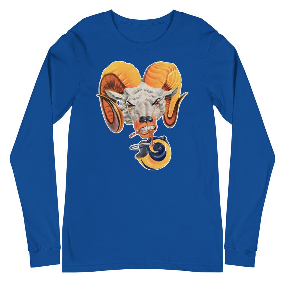 Vintage LA Rams Long Sleeve Shirt - 1960 Ram Head Art Long Sleeve Shirt - Rivalry Week