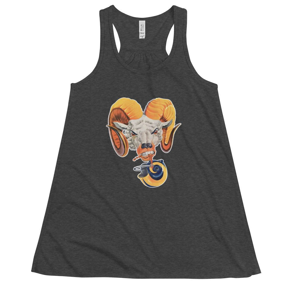 Vintage LA Rams Women's Flowy Tank Top - 1960 Ram Head Art W Tank Top - Rivalry Week