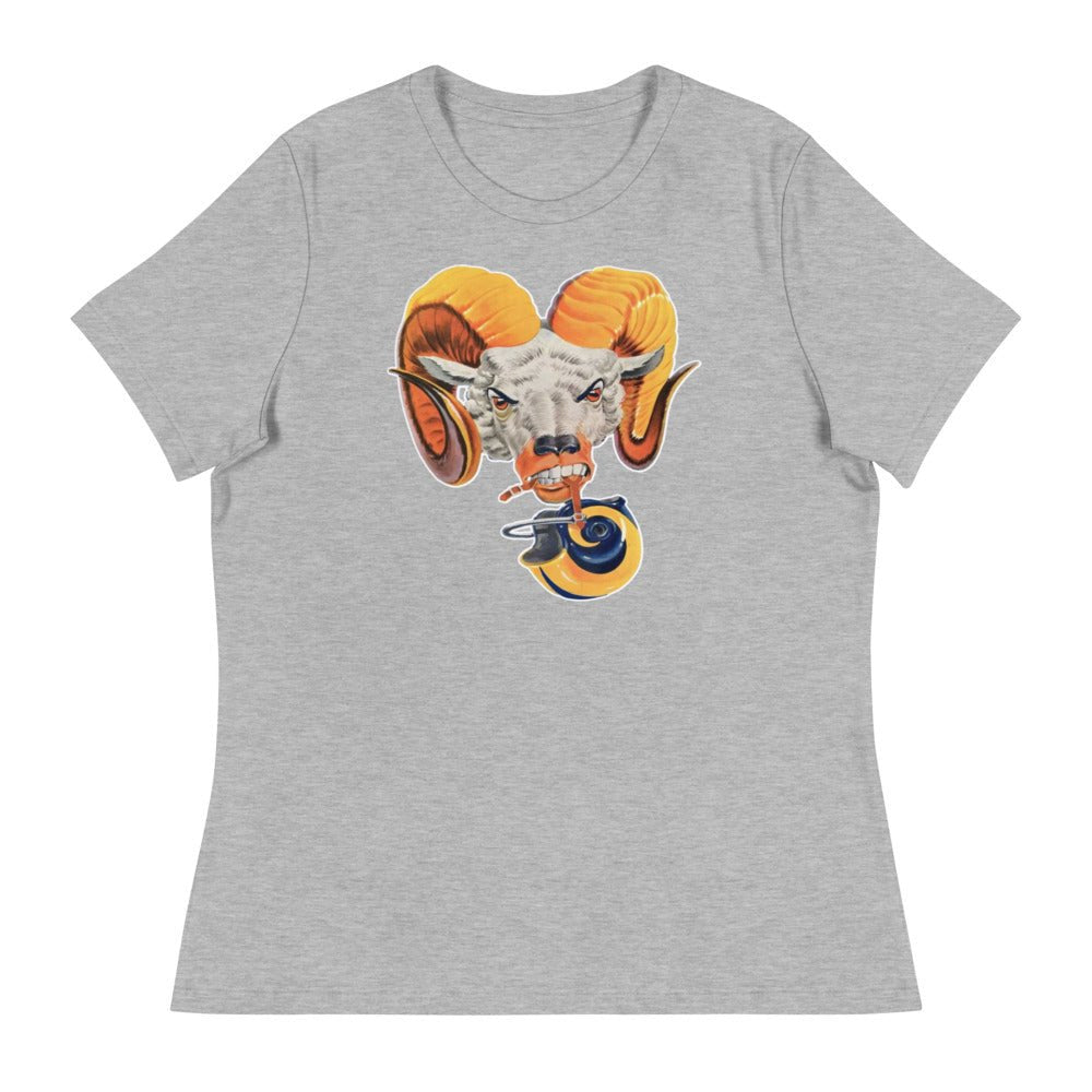 Vintage LA Rams Women's Relaxed Shirt - 1960 Ram Head Art W Relaxed T Shirt - Rivalry Week