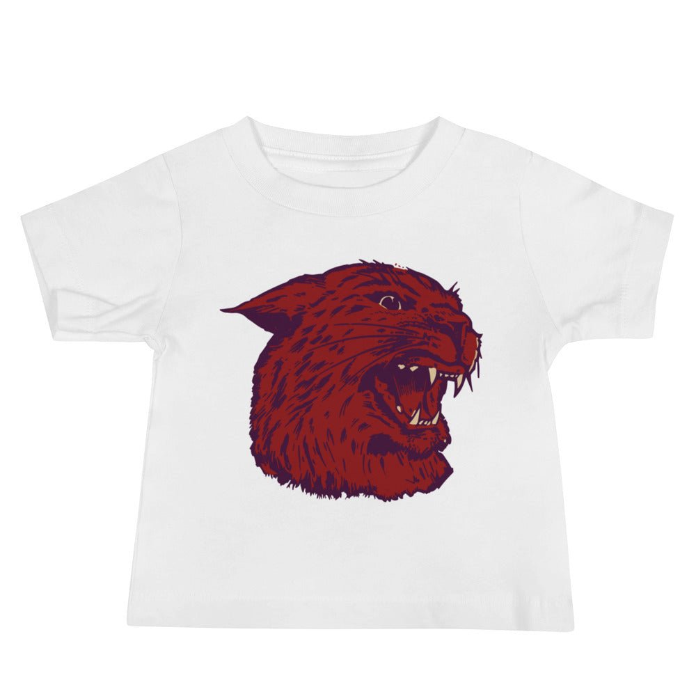 Vintage Linfield Baby T Shirt - 1940s Roaring Wildcat Art Baby Staple Tee - Rivalry Week