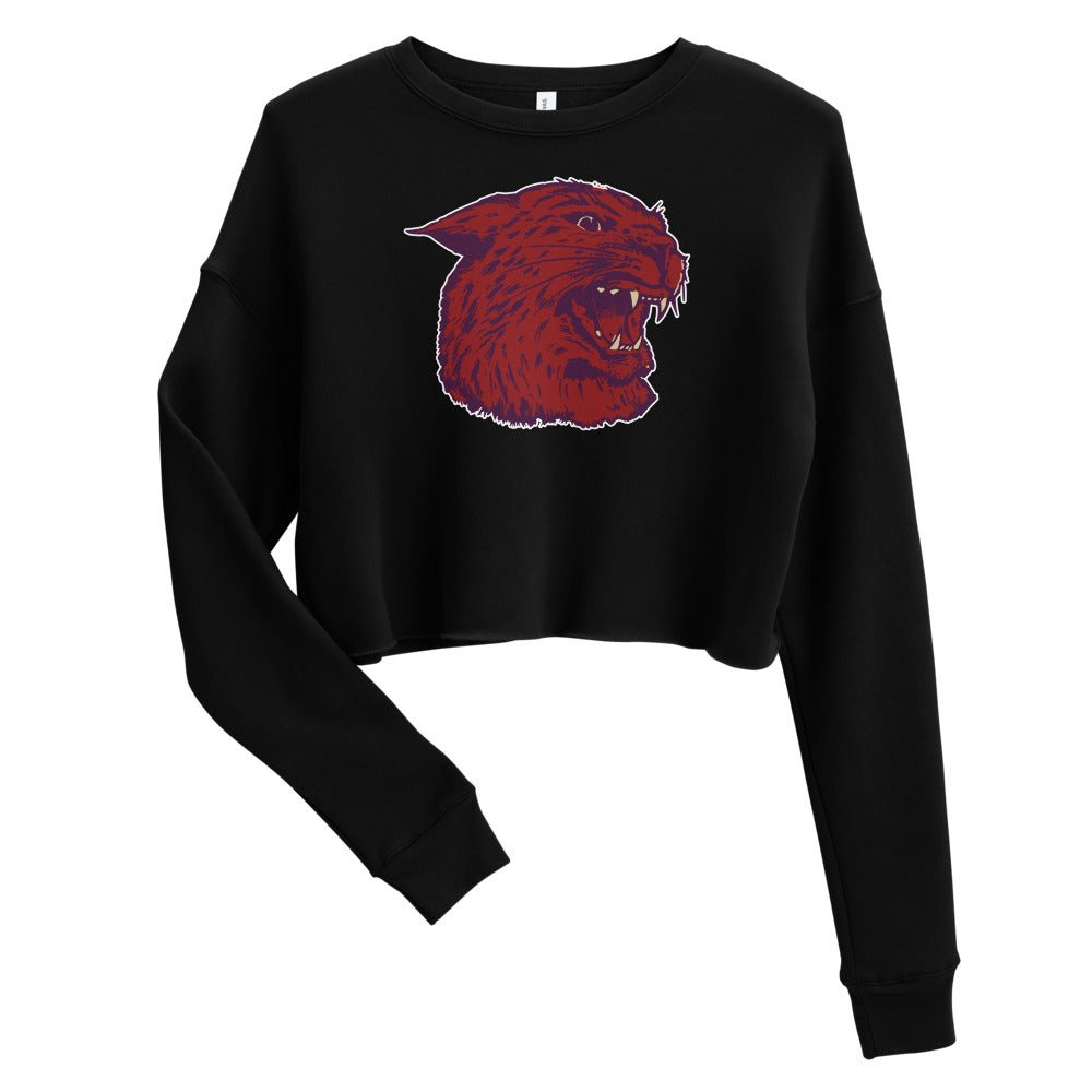 Vintage Linfield Women's Cropped Sweatshirt - 1940s Roaring Wildcat Art Cropped Sweatshirt - Rivalry Week