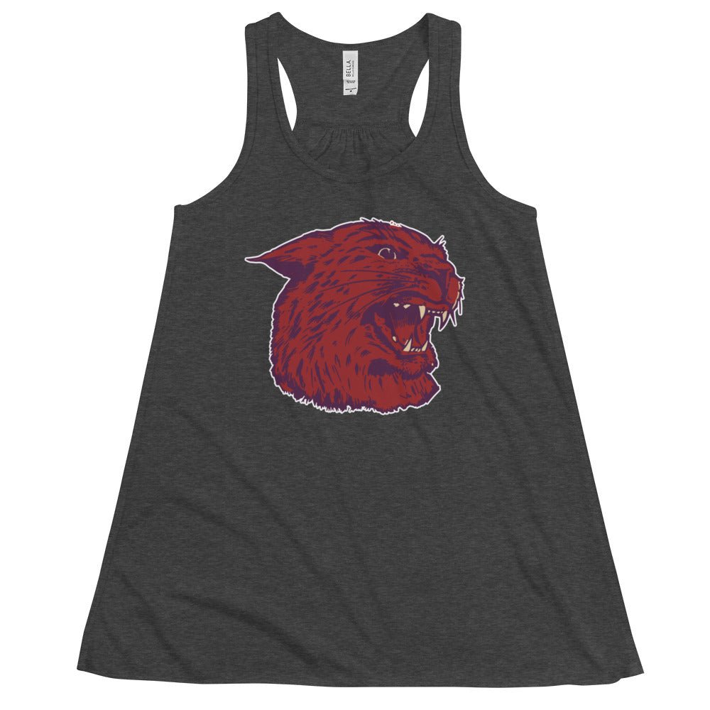 Vintage Linfield Women's Flowy Tank Top - 1940s Roaring Wildcat Art W Tank Top - Rivalry Week