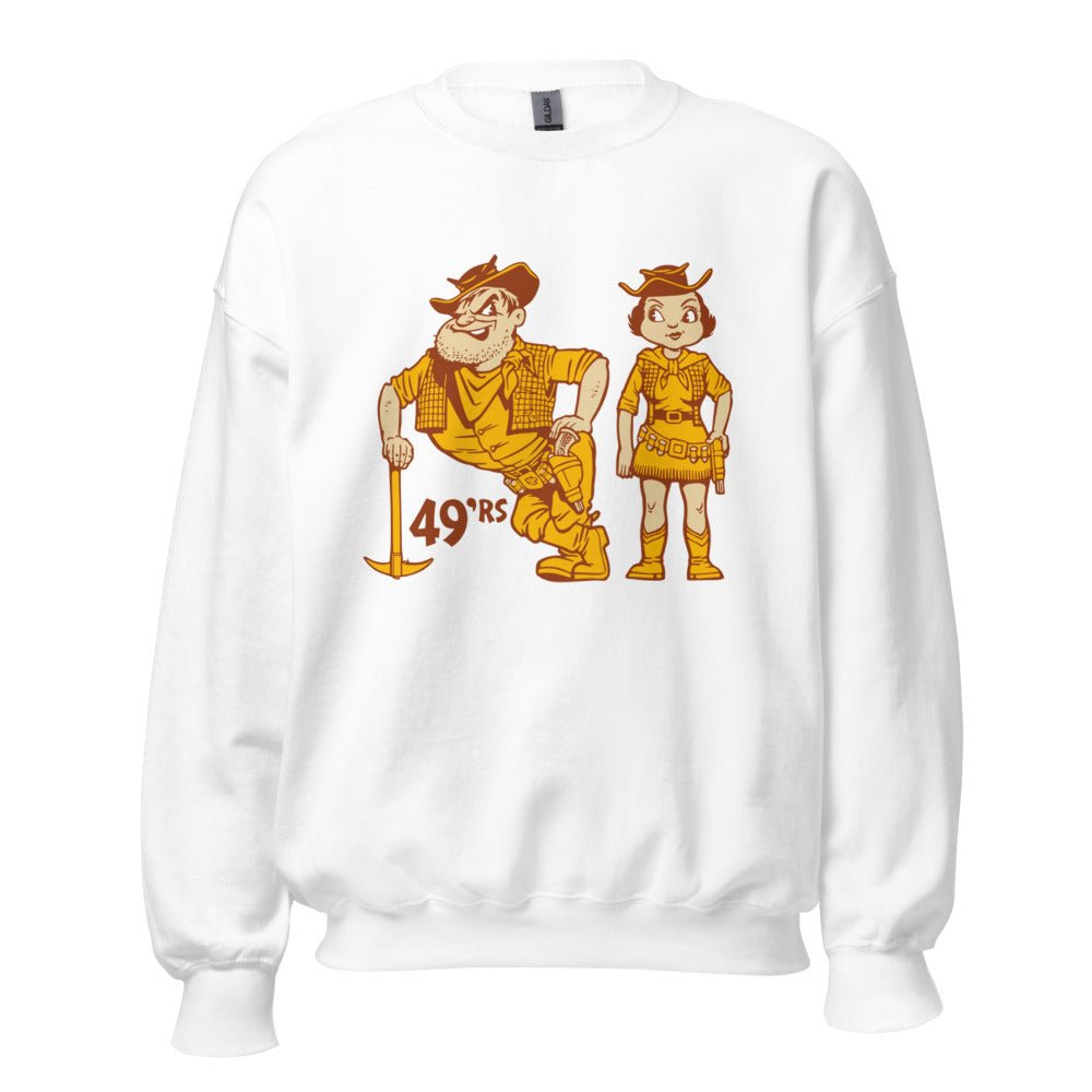 Vintage Long Beach State Crew Neck Sweatshirt - 1950s Couple of 49ers Art Sweatshirt - Rivalry Week