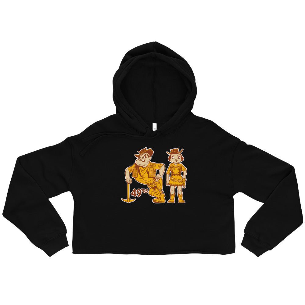 Vintage Long Beach State Women's Cropped Hoodie - 1950s Couple of 49ers Art Cropped Hoodie - Rivalry Week