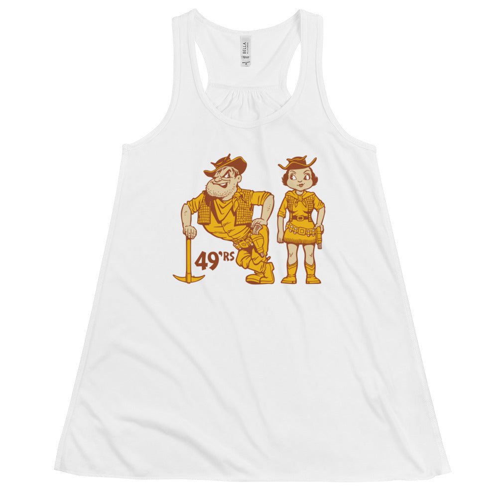 Vintage Long Beach State Women's Flowy Tank Top - 1950s Couple of 49ers Art W Tank Top - Rivalry Week