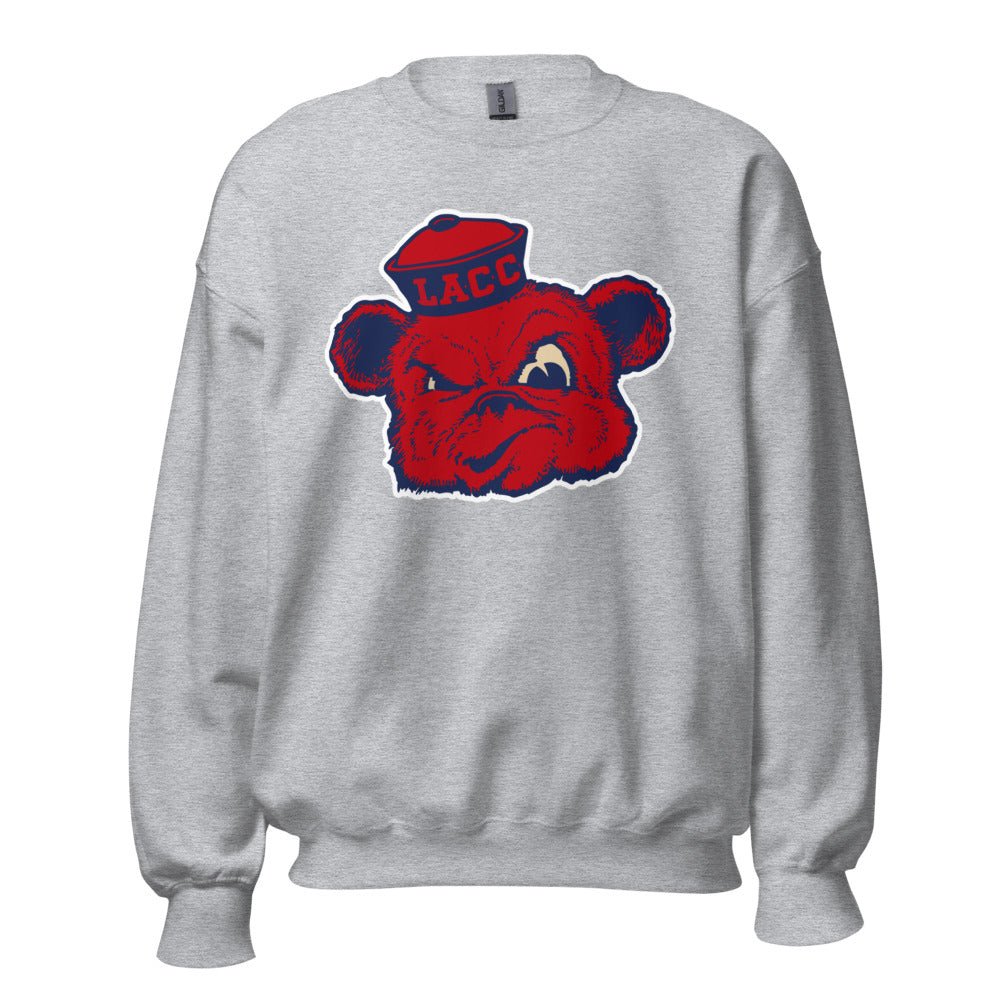 Vintage Los Angeles City College Crew Neck Sweatshirt - 1940s Sailor Bear Art Sweatshirt - rivalryweek