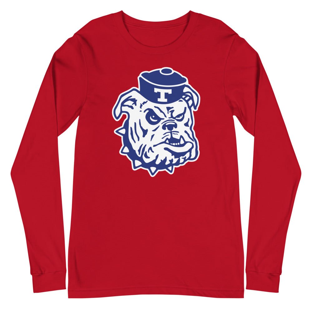 Vintage Louisiana Tech Long Sleeve Shirt - 1966 Bulldog Sailor Mascot Art Long Sleeve Shirt - rivalryweek