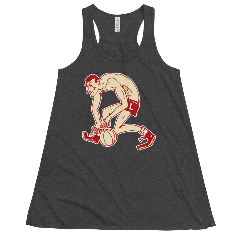 Vintage Louisville Basketball Women's Flowy Tank Top - 1940s Cardinal Dribble Art W Tank Top - Rivalry Week