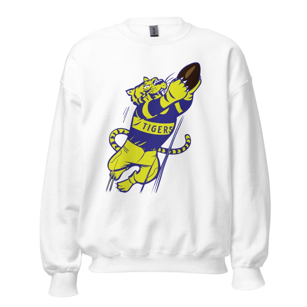 Vintage LSU Football Crew Neck Sweatshirt - 1950s Tiger Football Art Sweatshirt - rivalryweek