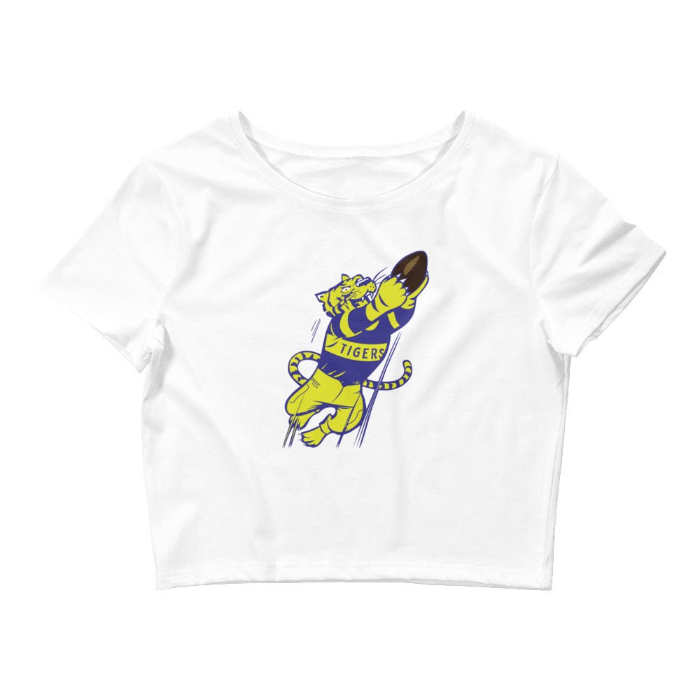 Vintage LSU Football Crop Top - 1950s Tiger Football Art Crop Top - rivalryweek