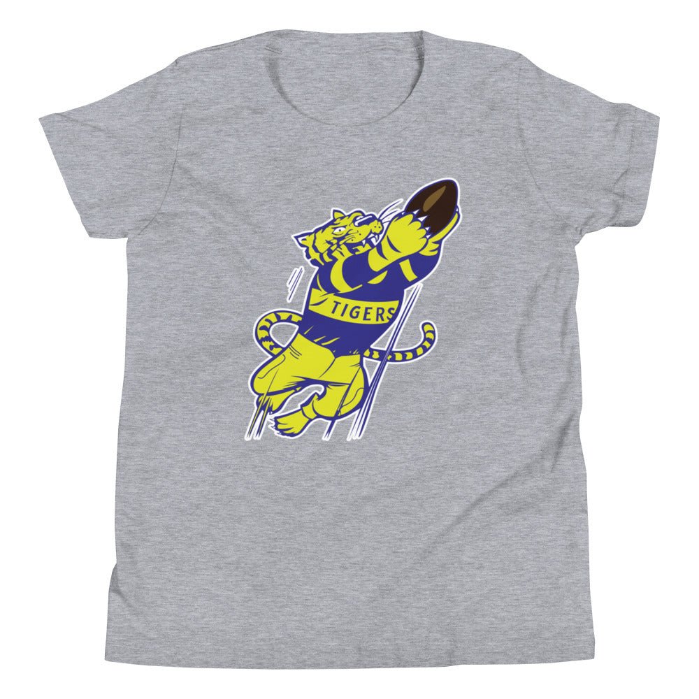 Vintage LSU Football Kids Youth Shirt - 1950s Tiger Football Art Youth Staple Tee - rivalryweek