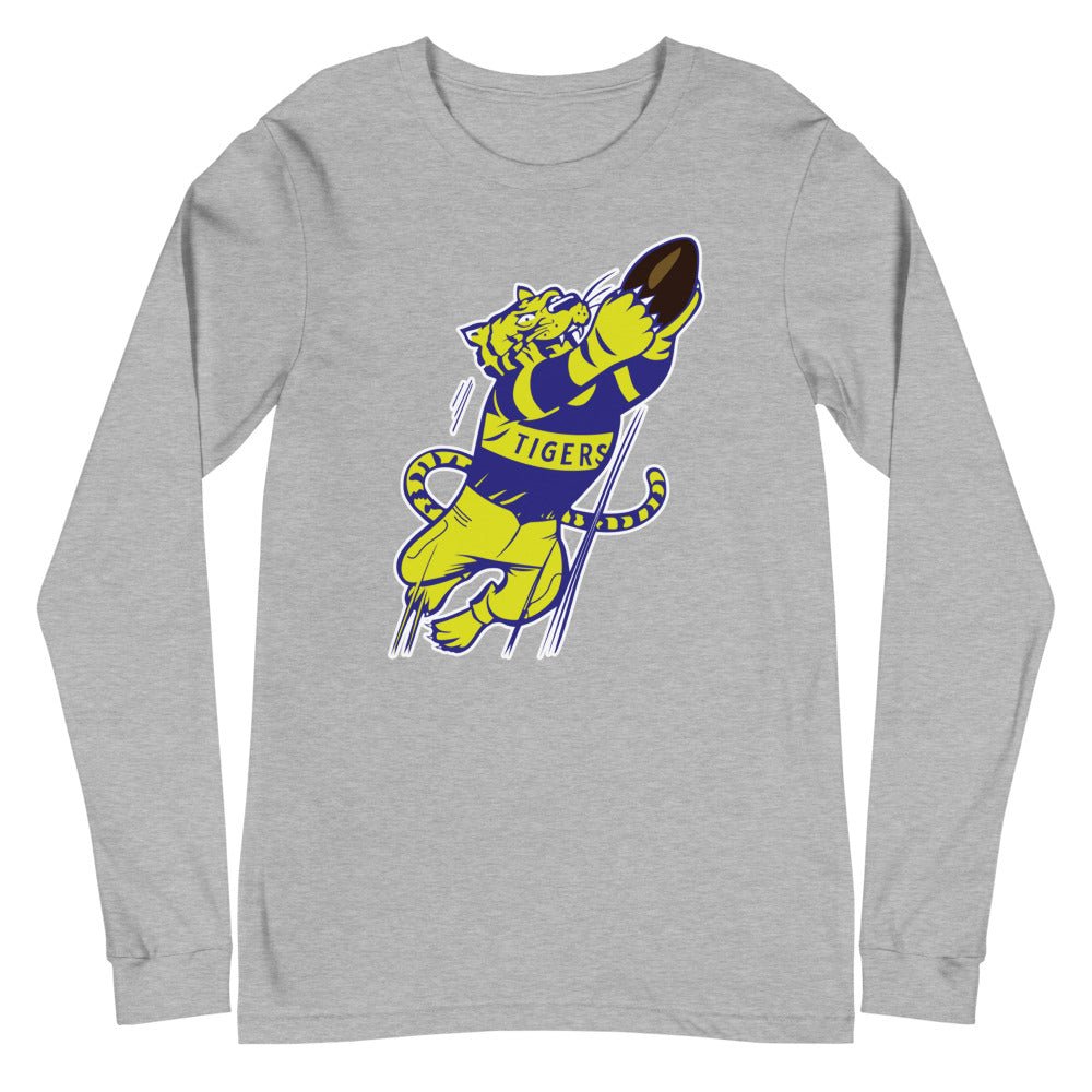 Vintage LSU Football Long Sleeve Shirt - 1950s Tiger Football Art Long Sleeve Shirt - rivalryweek