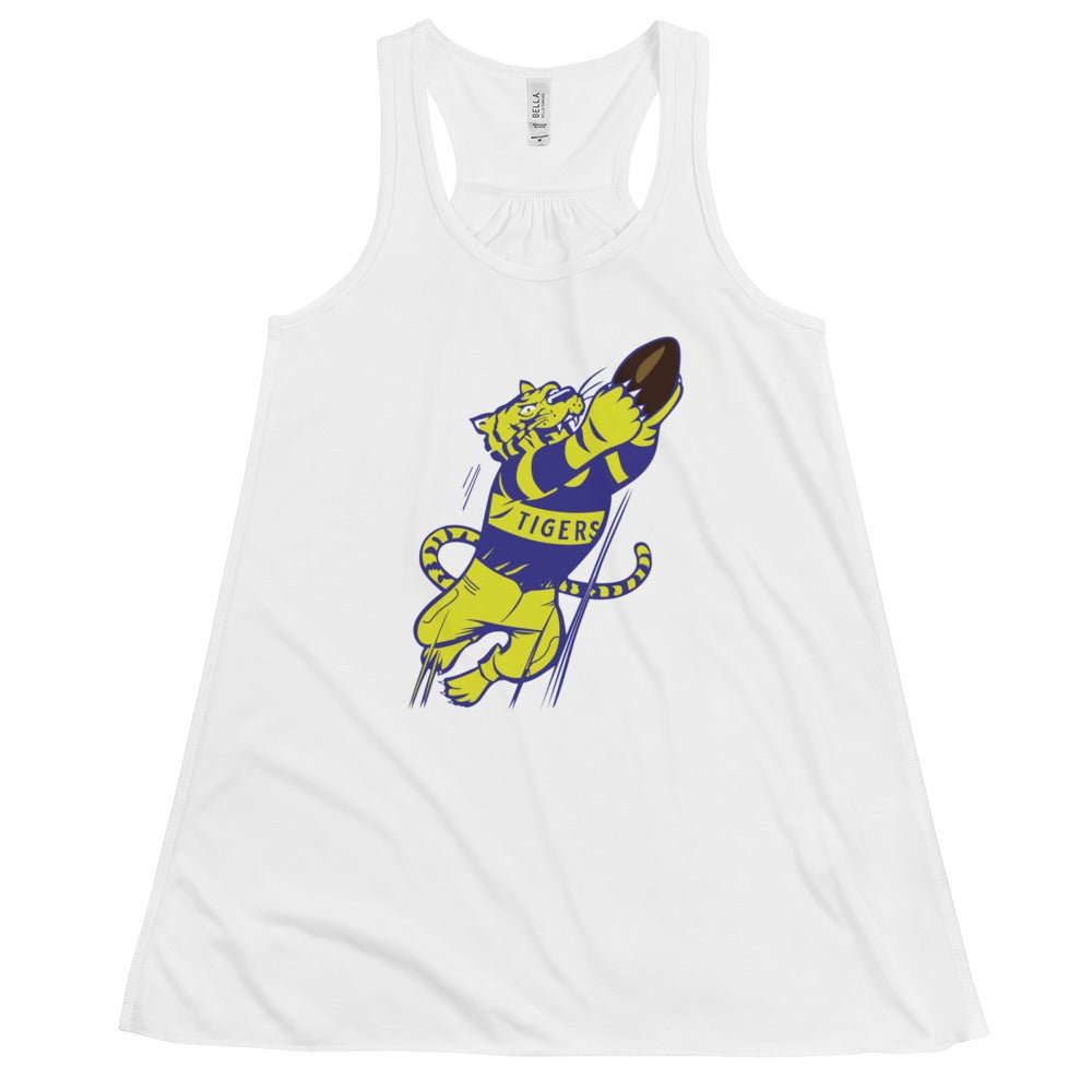 Vintage LSU Football Women's Flowy Tank Top - 1950s Tiger Football Art W Tank Top - rivalryweek