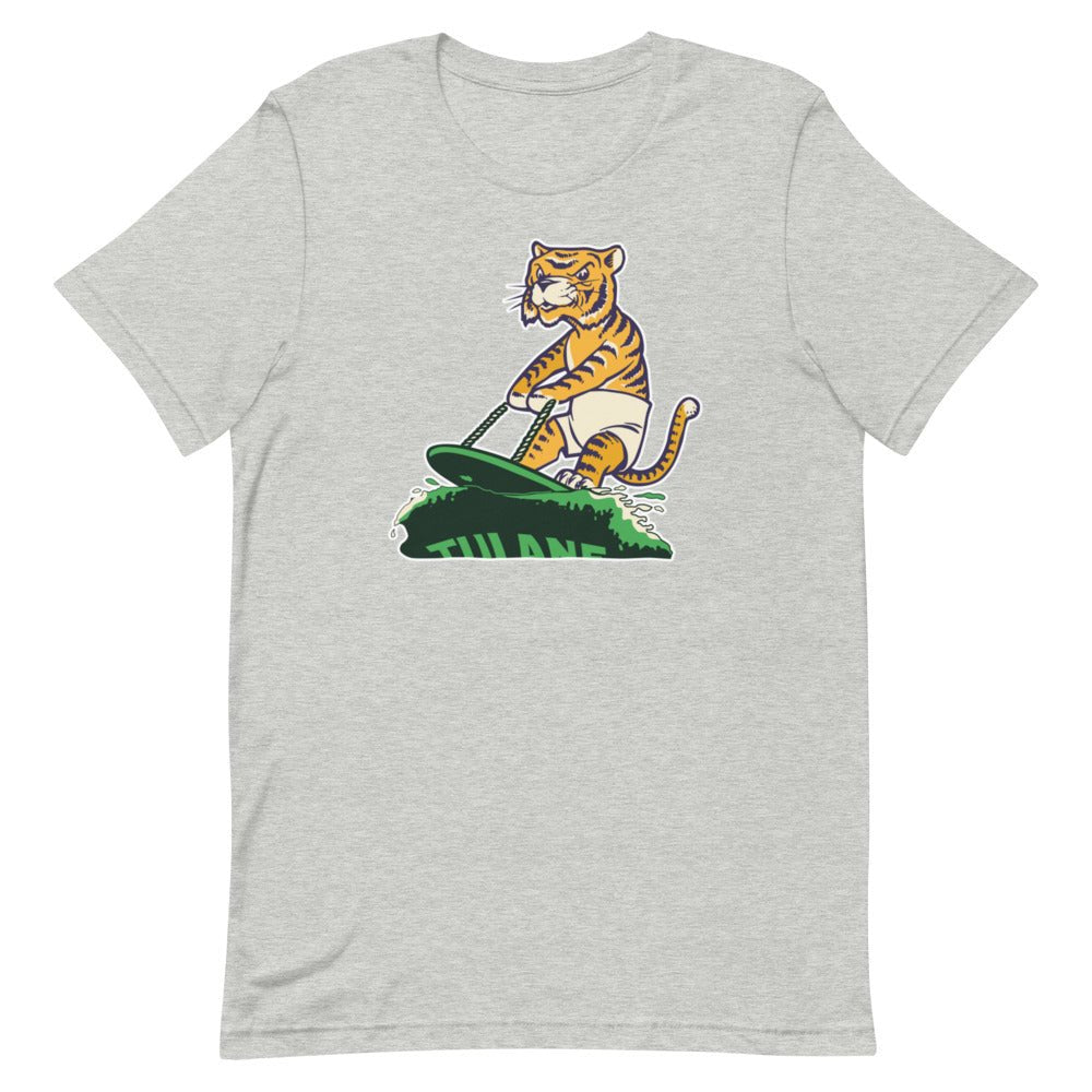 Vintage LSU Tulane Rivalry Shirt - 1950s Surfing Tiger Art Shirt - rivalryweek