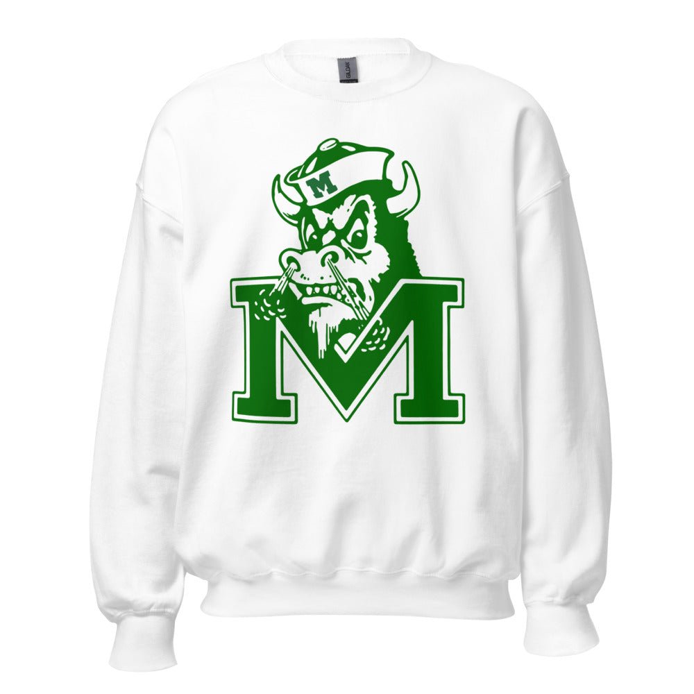 Vintage Marshall University Crew Neck Sweatshirt - 1950s Bison Mascot Sailor Art Sweatshirt - rivalryweek