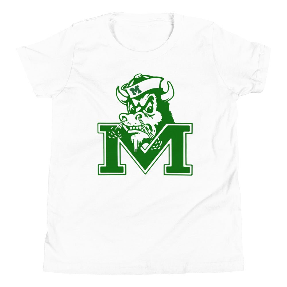 Vintage Marshall University Kids Youth Shirt - 1950s Bison Mascot Sailor Art Youth Staple Tee - rivalryweek