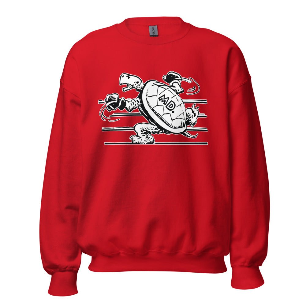 Vintage Maryland Terrapin Crew Neck Sweatshirt - 1950 Boxing Terrapin Art Sweatshirt - rivalryweek