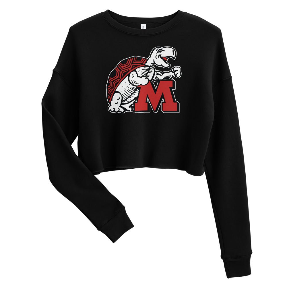 Vintage Maryland Women's Cropped Sweatshirt - 1933 Happy Terrapin Art Cropped Sweatshirt - rivalryweek