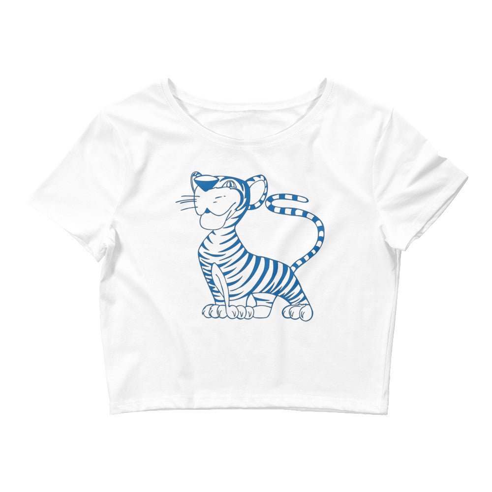 Vintage Memphis Crop Top - 1960s Memphis Tiger Mascot Art Crop Top - rivalryweek