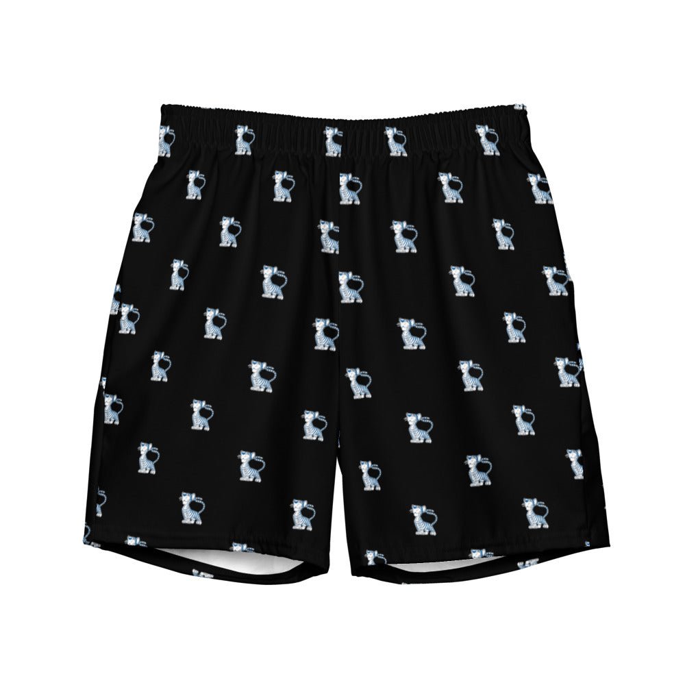 Vintage Memphis Swim Trunks - 1960s Lil' Tiger Mascot Black Pattern Swim Trunks - Rivalry Week