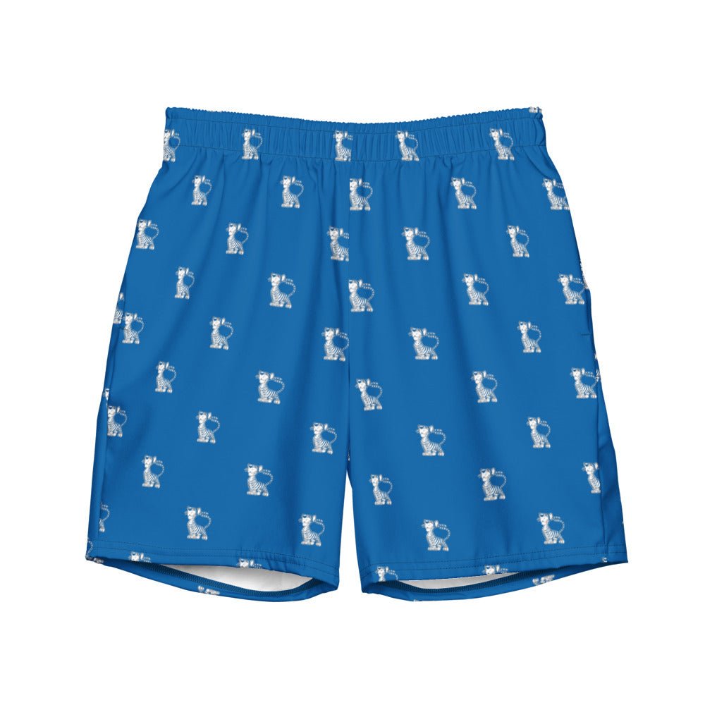 Vintage Memphis Swim Trunks - 1960s Lil' Tiger Mascot Blue Pattern Swim Trunks - Rivalry Week