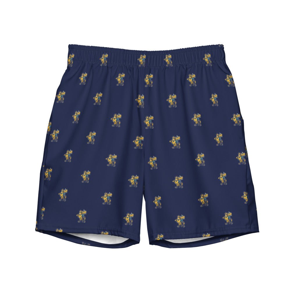 Vintage Michigan Swim Trunks - 1967 Big Stick Wolverine Blue Pattern Swim Trunks - Rivalry Week