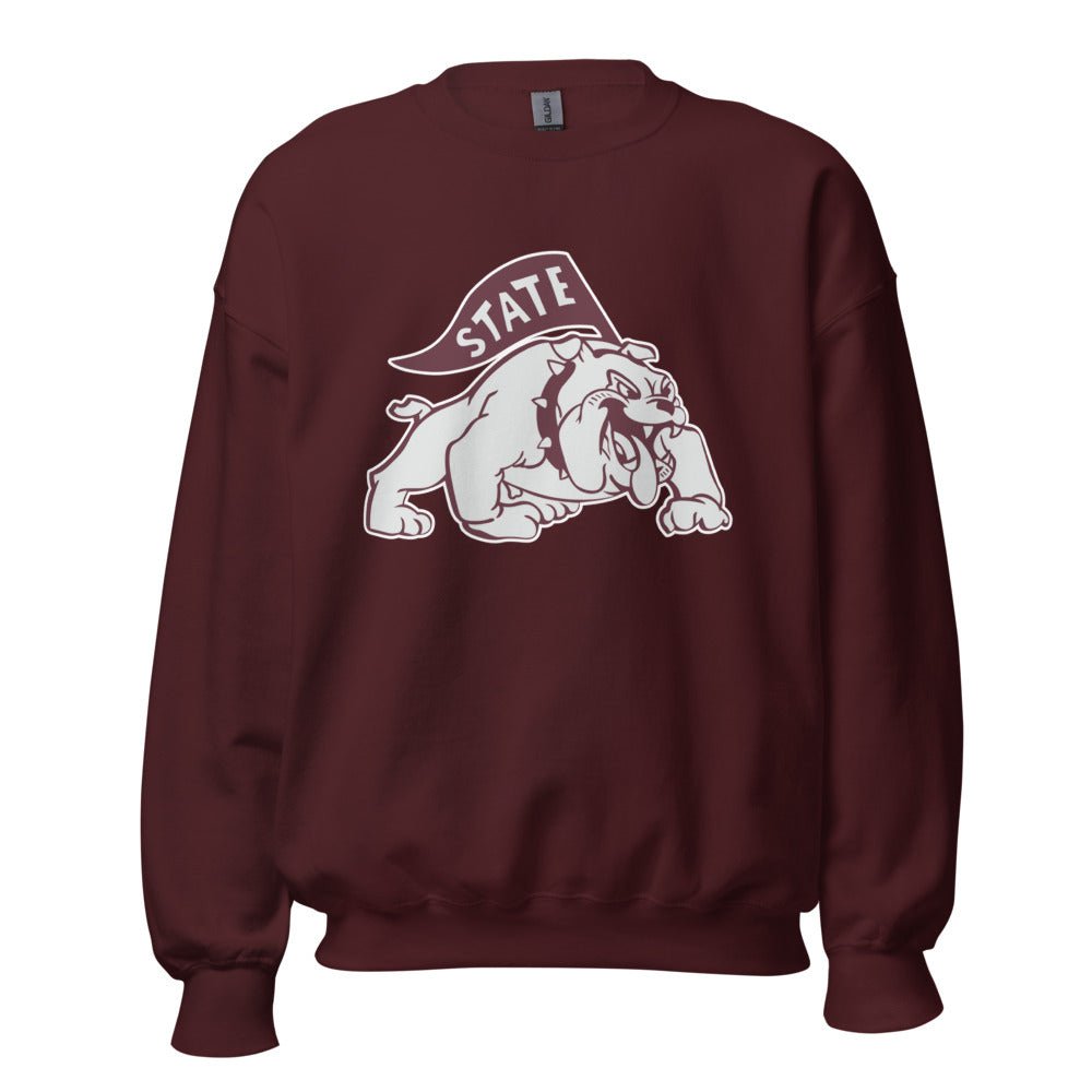 Vintage Mississippi State Crew Neck Sweatshirt - 1950s State Bulldog Art Sweatshirt - rivalryweek