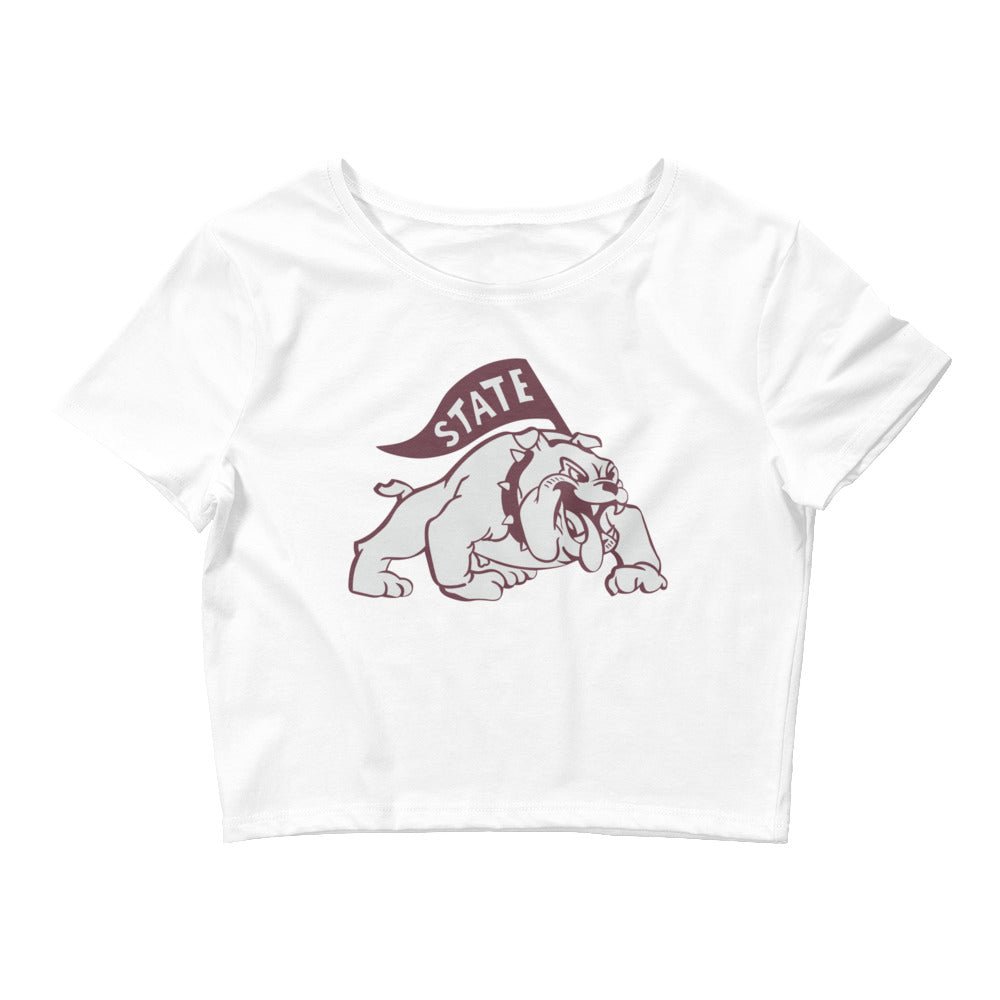 Vintage Mississippi State Crop Top - 1950s State Bulldog Art Crop Top - rivalryweek