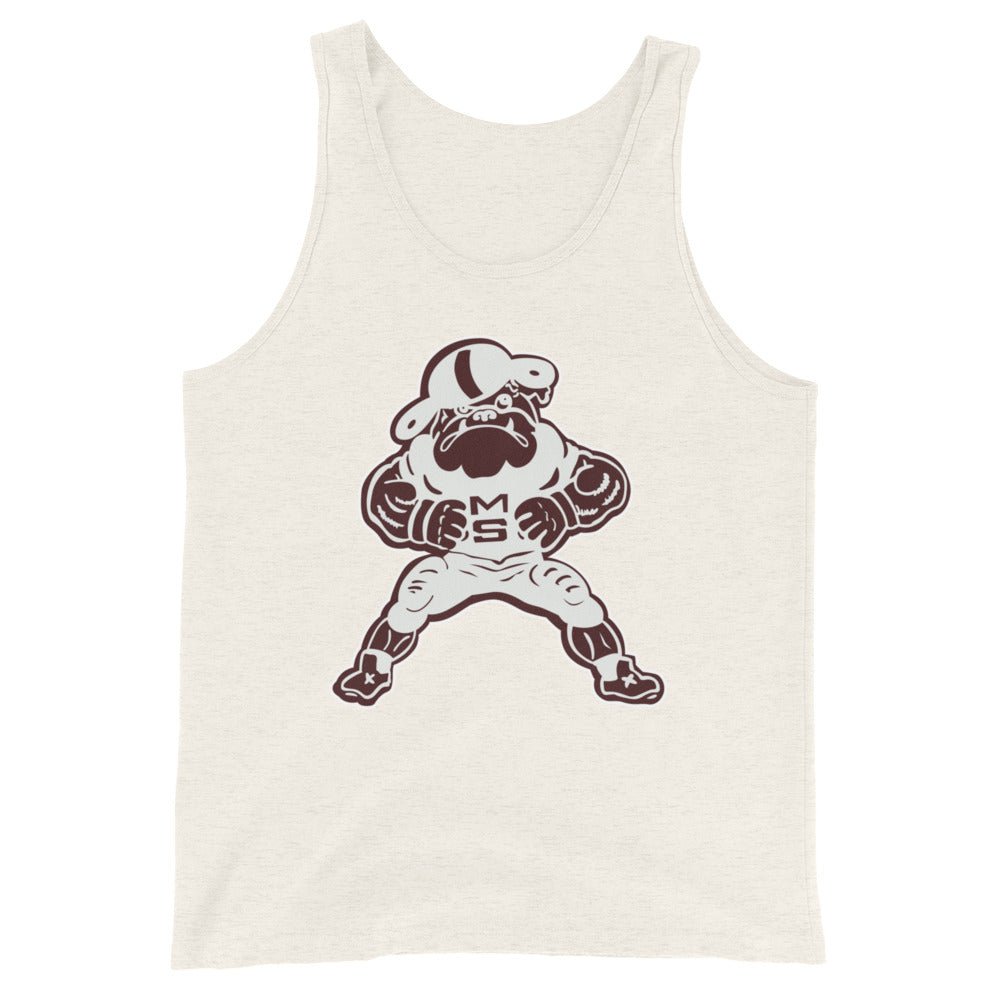 Vintage Mississippi State Football Men's Tank Top - 1950s Bulldogs Football Art Mens Tank Top - rivalryweek