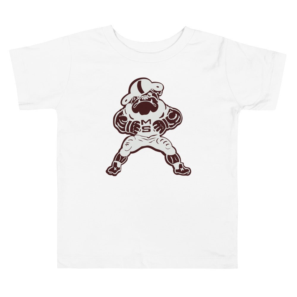 Vintage Mississippi State Football Toddler T Shirt - 1950s Bulldogs Football Art Toddler Staple Tee - rivalryweek