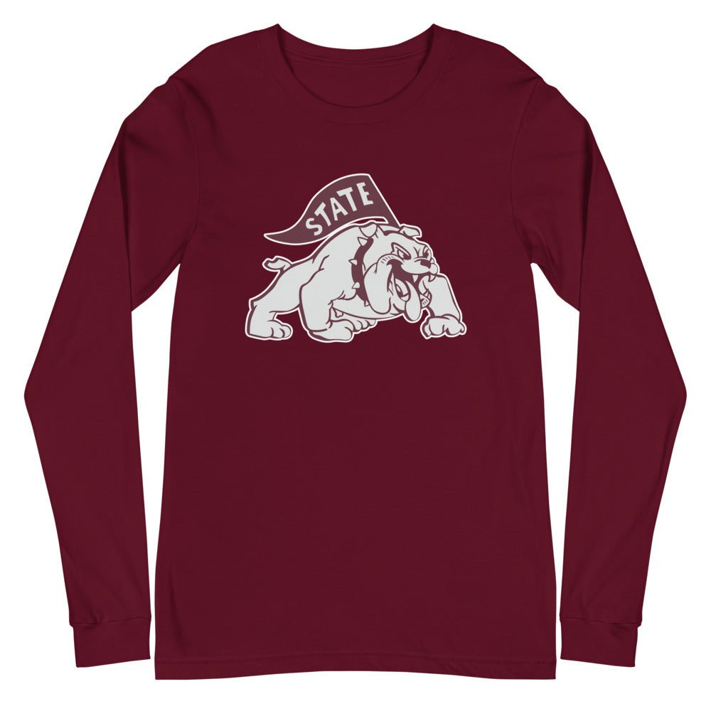 Vintage Mississippi State Long Sleeve Shirt - 1950s State Bulldog Art Long Sleeve Shirt - rivalryweek