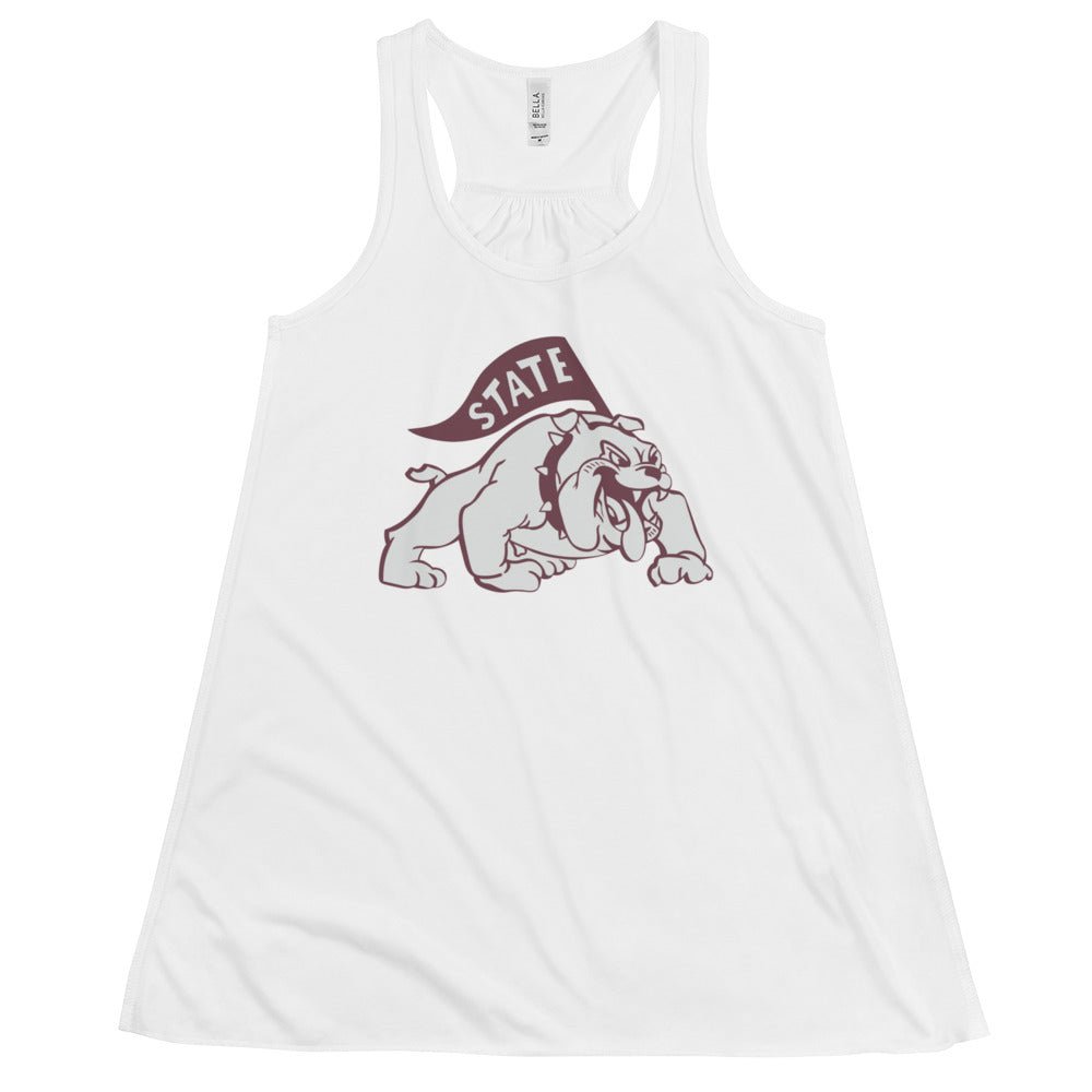 Vintage Mississippi State Women's Flowy Tank Top - 1950s State Bulldog Art W Tank Top - rivalryweek