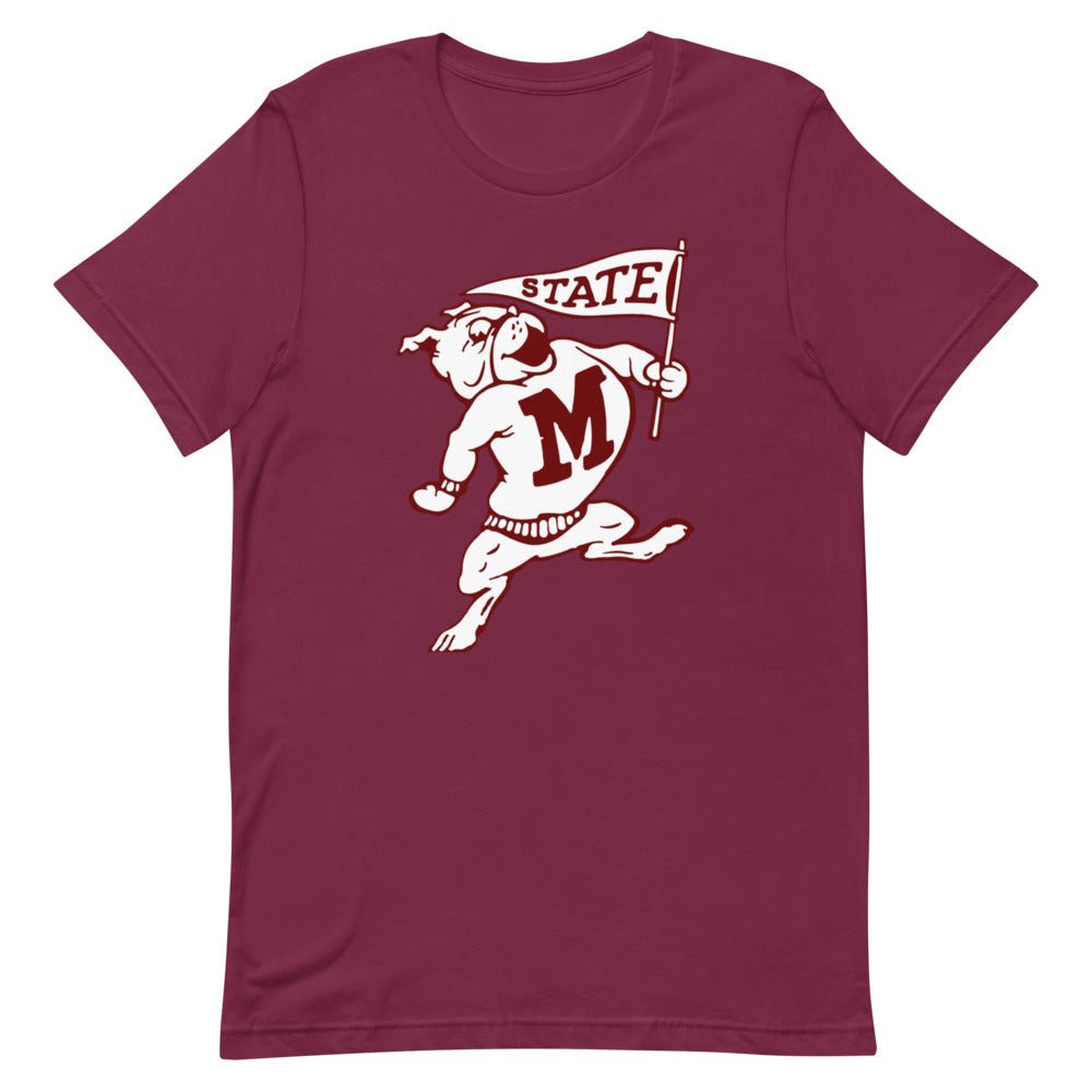 Vintage Missississippi State Shirt - 1950s Flag Waiving Bulldogs Art Shirt - rivalryweek