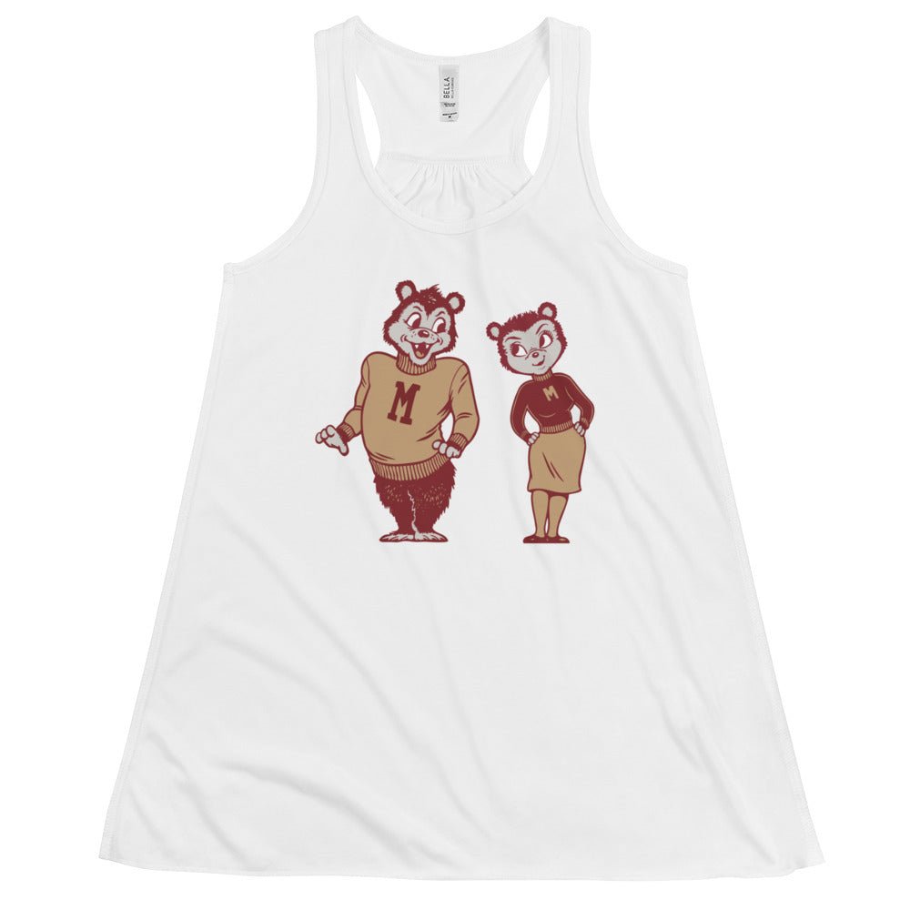 Vintage Montana Mascots Women's Flowy Tank Top - 1950s Grizzlies in Love Art W Tank Top - Rivalry Week